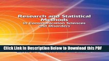 [Read] Research and Statistical Methods in Communication Sciences and Disorders Popular Online