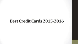 Best Credit Cards 2015-2016