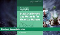 Big Deals  Statistical Models and Methods for Financial Markets (Springer Texts in Statistics)