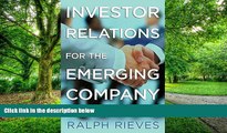 Big Deals  Investor Relations For the Emerging Company  Best Seller Books Best Seller