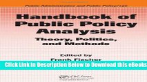 [Reads] Handbook of Public Policy Analysis: Theory, Politics, and Methods (Public Administration
