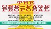 New Book The One-Page Proposal:  How to Get Your Business Pitch onto One Persuasive Page