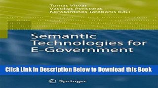 [Best] Semantic Technologies for E-Government Free Books