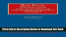 [Reads] Real Estate Transactions, Cases and Materials on Land Transfer, Development and Finance