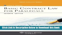 [Reads] Basic Contract Law for Paralegals, Seventh Edition (Aspen College) Free Books