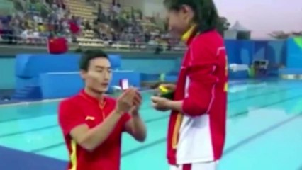 Rio 2016: MANGIFIQUE!! il demande en Mariage l'athlète Chinoise...Regardez!!