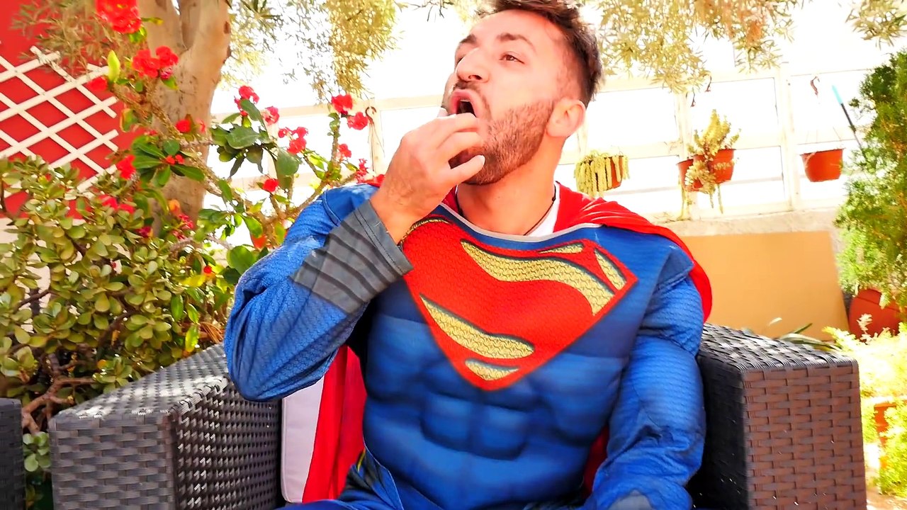 Batman vs Superman Bubble Gum Challenge w- Spiderman & Frozen Elsa - Superheroes Fun in Real Life