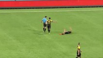 A Player In Singapore Collapses After Getting Sent Off!