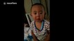 Two-year-old boy cries when his father allows him to
