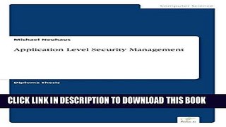 New Book Application Level Security Management