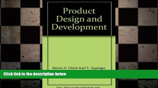 Free [PDF] Downlaod  Product Design and Development  BOOK ONLINE