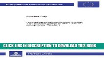 [PDF] ValiditÃ¤tssteigerungen durch adaptives Testen (EuropÃ¤ische Hochschulschriften / European