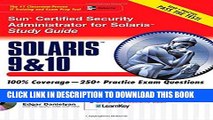 New Book Sun Certified Security Administrator for Solaris 9   10 Study Guide (Certification Press)