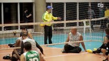 Serginho joga vôlei sentado com seleção brasileira paralímpica