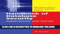 New Book Handbook of Database Security: Applications and Trends