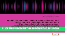Collection Book Application and Analysis of Security Algorithms on Embedded processor: