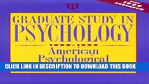 Collection Book Graduate Study in Psychology 1998-1999: With 1999 Addendum
