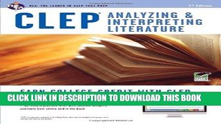 New Book CLEPÂ® Analyzing   Interpreting Literature Book + Online (CLEP Test Preparation)