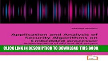 New Book Application and Analysis of Security Algorithms on Embedded processor: Implementation of