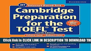 New Book Cambridge Preparation for the TOEFL Test Book with Online Practice Tests and Audio CDs