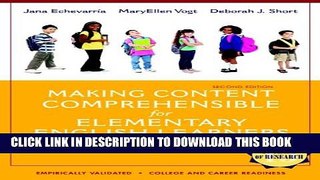 New Book Making Content Comprehensible for Elementary English Learners: The SIOP Model (2nd Edition)