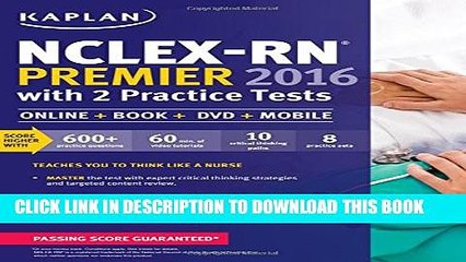 New Book NCLEX-RN Premier 2016 with 2 Practice Tests: Online + Book + DVD + Mobile (Kaplan Test