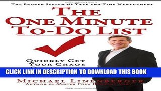 Collection Book The One Minute To-Do List: Quickly Get Your Chaos Completely Under Control