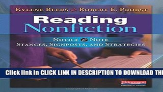 Collection Book Reading Nonfiction: Notice   Note Stances, Signposts, and Strategies