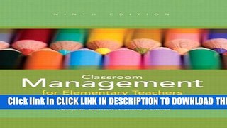 New Book Classroom Management for Elementary Teachers (9th Edition)