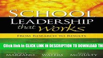 New Book School Leadership That Works: From Research to Results