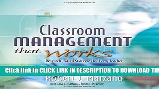 New Book Classroom Management That Works: Research-Based Strategies for Every Teacher