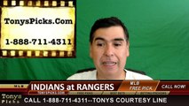 Texas Rangers vs. Cleveland Indians Free Pick Prediction MLB Baseball Odds Series Preview