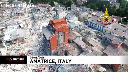 Italy quake: Drone footage shows scale of damage in Amatrice