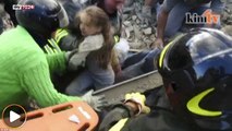 Video budak selamat terperangkap 17 jam gempa di Italy