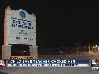 5-year-old girl claims sub choked her in class