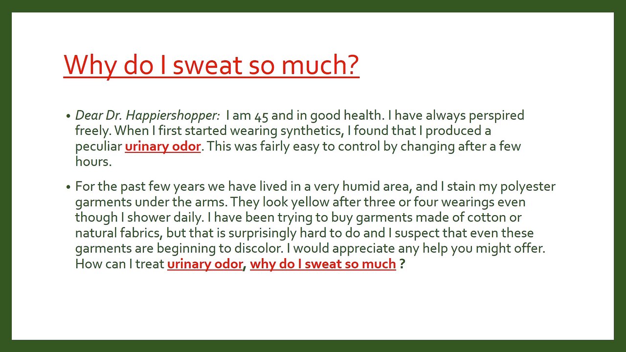 Why do I sweat so much