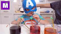 Капитан Америка Дисней Обмундирование и Макс делает сладкую воду из Crasch пакетиков смотрите наше новое видео 2016
