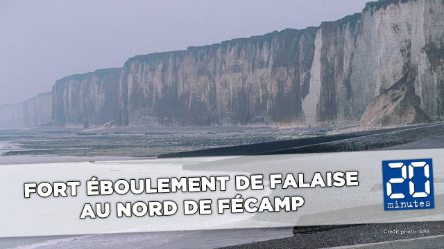 Fort éboulement de falaise au nord de Fécamps