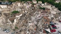 Pescara del Tronto Ruins - Drone buzzes earthquake zone in Italy