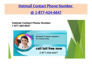Hotmail Contact Phone Number 1-877-424-6647