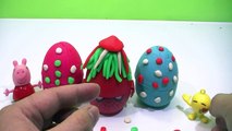 EGGS Smurfs PEPPA PIG Español!!~ Play doh kinder Surprise EggS video toys