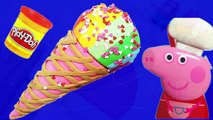 FROZEN PLAY DOH TOYS! - CREATE playdoh IceCream cup rainbow Along peppa pig videos Kids