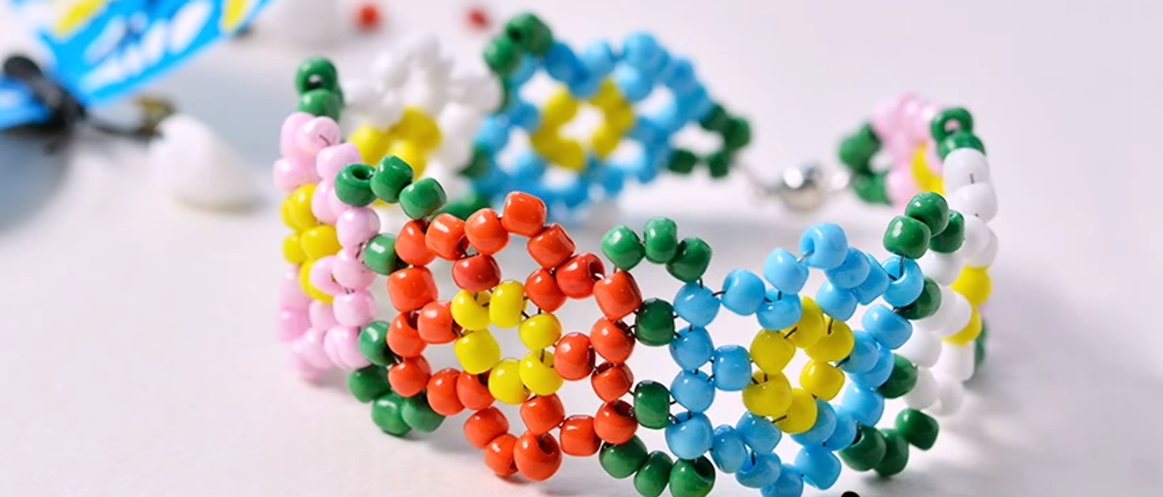 Vidéo 36(P) Pandahall tutoriel—Comment faire un bracelet avec perles de rocaille