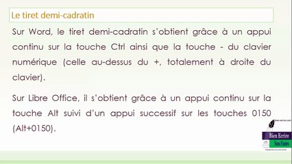Le tiret demi-cadratin (énumération, incise)