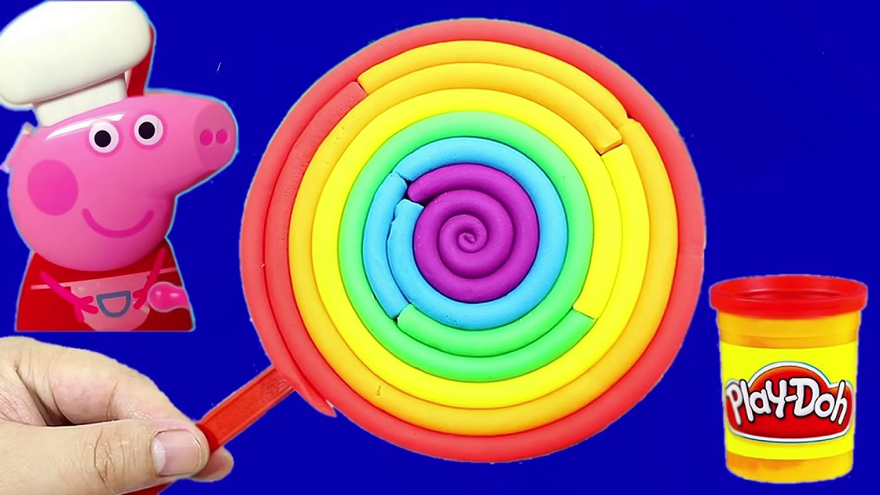 LOLLIPOP Play Doh Toys! - Peppa Pig watch Make rainbow lollipop playdoh FUN