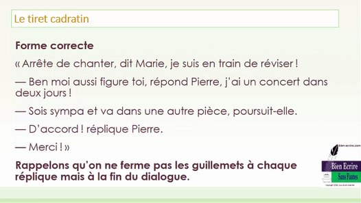 Le tiret pour les dialogues (tiret cadratin) - Vidéo 