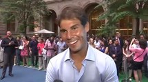 Rafael Nadal, Serena and Venus Williams plays Virtual Tennis in NYC.