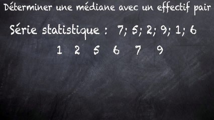 3ème Les statistiques Médiane, la trouver quand l'effectif est pair