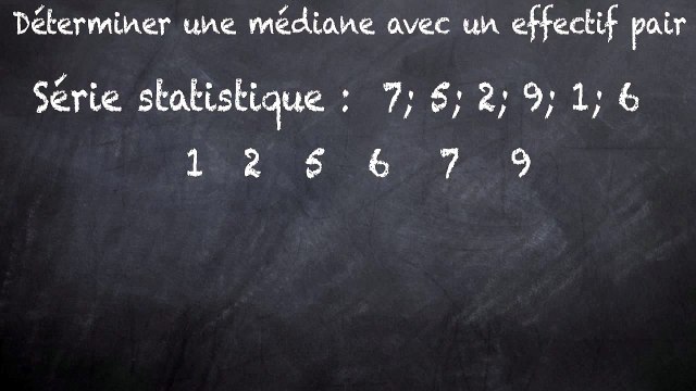 3ème Les statistiques Médiane, la trouver quand l'effectif est pair