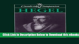 [Reads] The Cambridge Companion to Hegel Free Books